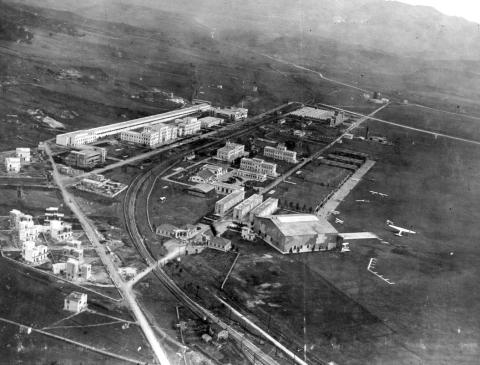 Fotografia aerea dell'Aeroporto di Guidonia risalente all'anno 1935