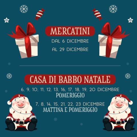 Orari dei mercatini e della casa di Babbo Natale