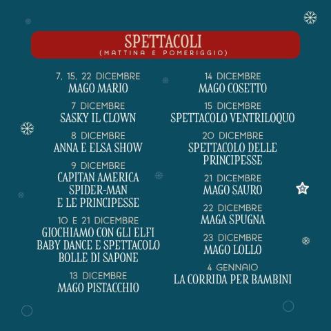 Elenco di tutti gli spettacoli