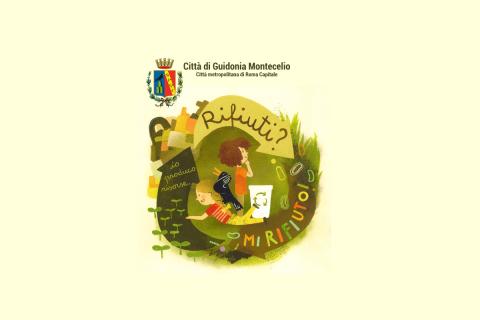 Illustrazione con due bambini vicino a un bidone del riciclo, circondati da scritte colorate che promuovono il riuso e il rifiuto degli sprechi. Illustrazione con due bambini vicino a un bidone del riciclo, circondati da scritte colorate che promuovono il riuso e il rifiuto degli sprechi.