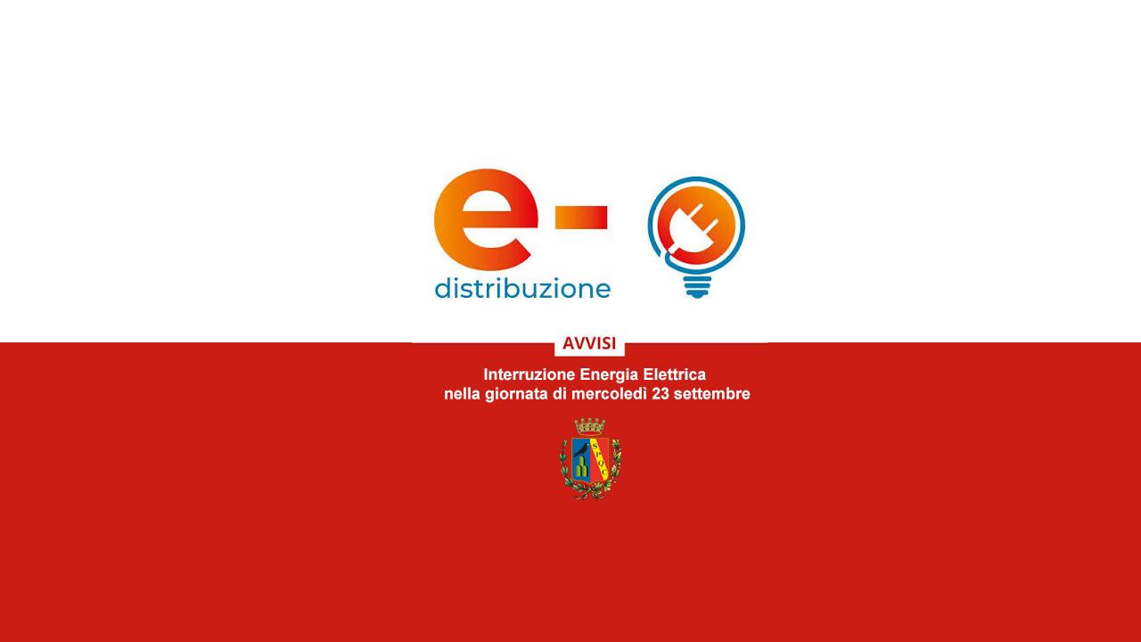Avviso di interruzione di Energia Elettrica per il giorno Mercoledì 23 settembre 2026 dalle ore 14:00 alle ore 20:00